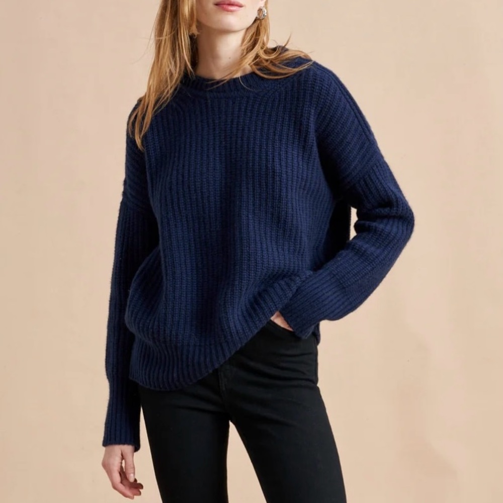 La Ligne Toujours Cashmere Sweater in Navy